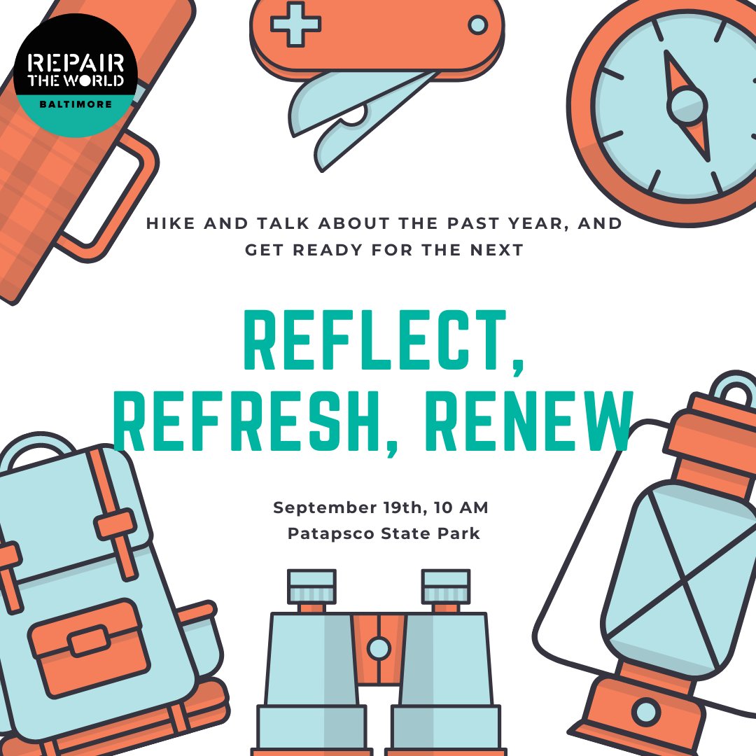 Join the Repair Baltimore team for a Reflect, Refresh, Renew hike in Patapsco State Park on Sunday, 9/19 @10am. Connect with nature, reflect on the past year, and renew your commitment to service and social justice. 

💥Register today! ➡️werepair.org/volunteer/?pop…