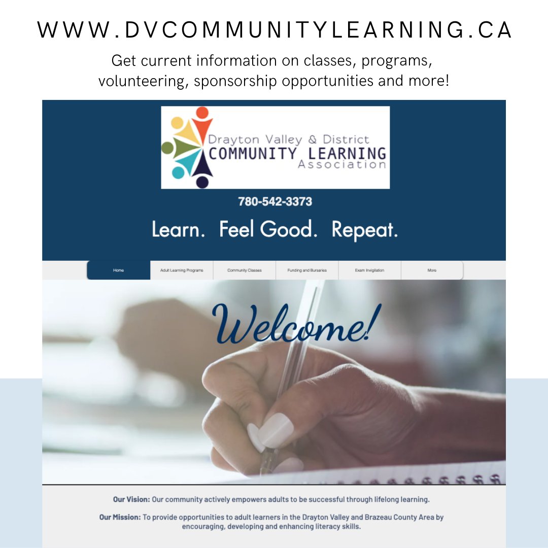 DVCommLearning's tweet image. Want to know what&apos;s happening at DV Community Learning this Fall?  It&apos;s all on our website!

#dvdcla #adultlearning #draytonvalley #brazeaucounty #learnfeelgoodrepeat #charity #volunteer #ged #esl #digitalskills #upskills #career #workshops #training #localbusiness