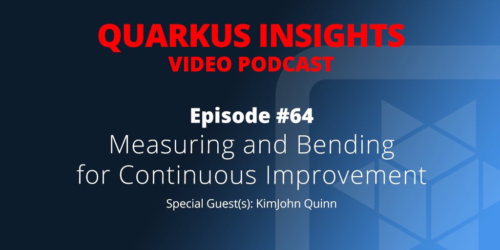 QuarkusIO's tweet image. "⏰ Starting soon! Join us for Quarkus Insights Ep. 64! KimJohn Quinn joins us to discuss how he's been monitoring and measuring his team's experience as they fit Quarkus into their company's demanding environment.
 bit.ly/quarkusinsights"