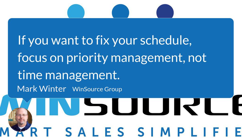winsourcegroup's tweet image. Time management, as a topic, is the business equivalent of &apos;Get rich quick&apos; or &apos;Lose weight fast&apos;. 

Read the full article: Time management is a myth. Here is what you need to fix...
▸ lttr.ai/lvsq

@markwintersales

#planning #Smartsalessimplified #Winsourcegroup