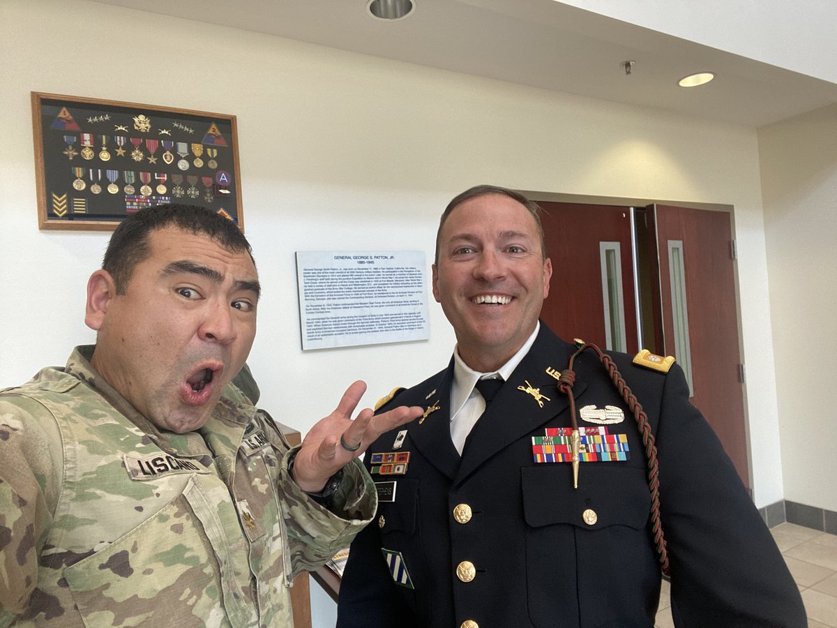 jr_liscano's tweet photo. @scottjstephens Thank Sir!!! Great to see you again my @Cobra_NTC Battle Buddy! Thank you for the cool “Desert Rough” 1-64 Armor Battalion Coin! Small World! #ArmyLife #BestJobIveEverHad #WePierce https://t.co/q3RTQ8Q8lR