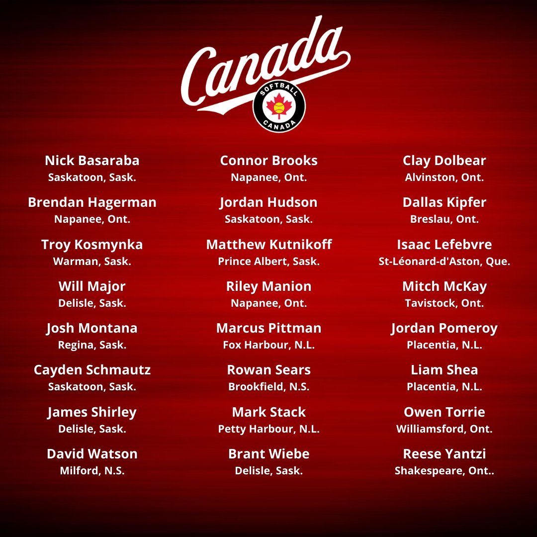 Twenty-four athletes will attend the U23 Men’s National Team selection camp from September 30 to October 3 in Saskatoon, Sask.

Read more 👉 softball.ca/news/2021-u23-…