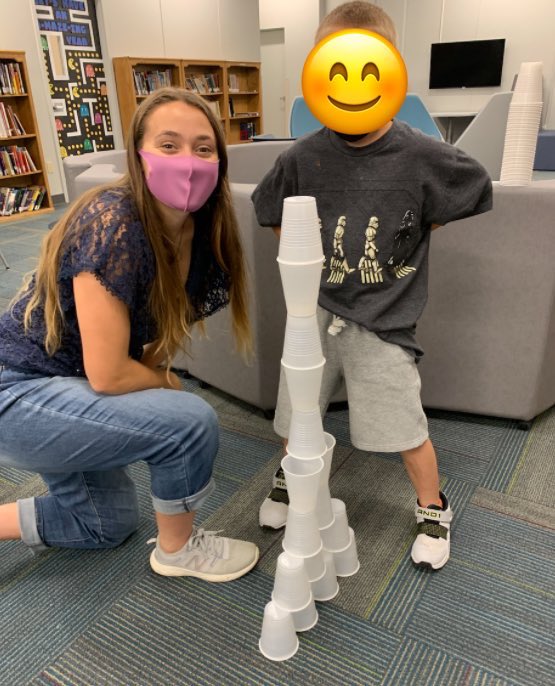 MissBoccella's tweet photo. My favorite kind of teacher is the one who helps other teachers. Thank you @CJacksonCCA for sharing your cup stacking STEM activity with me. Room 17 students had such a fun time completing the challenge. We got up to 16 cups!π #STEMactivity #scienceatplay https://t.co/nvN3ffYyFi