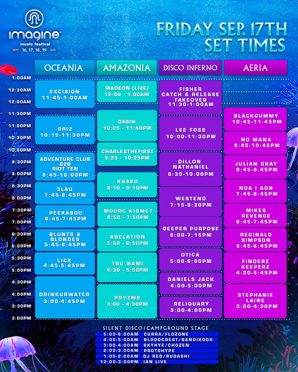 Imagine Music Festival 2021 schedule