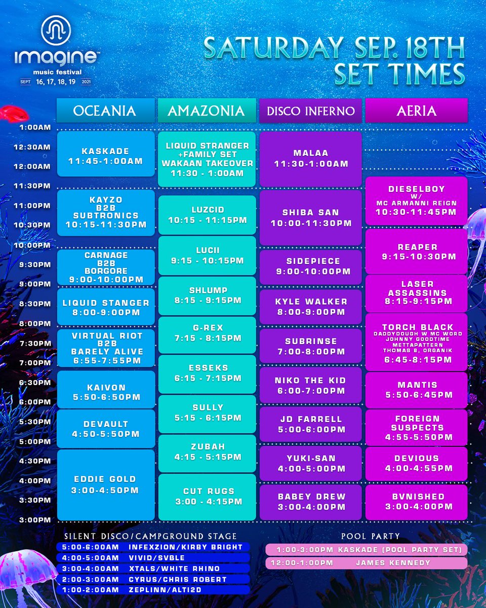 Imagine Music Festival 2021 schedule