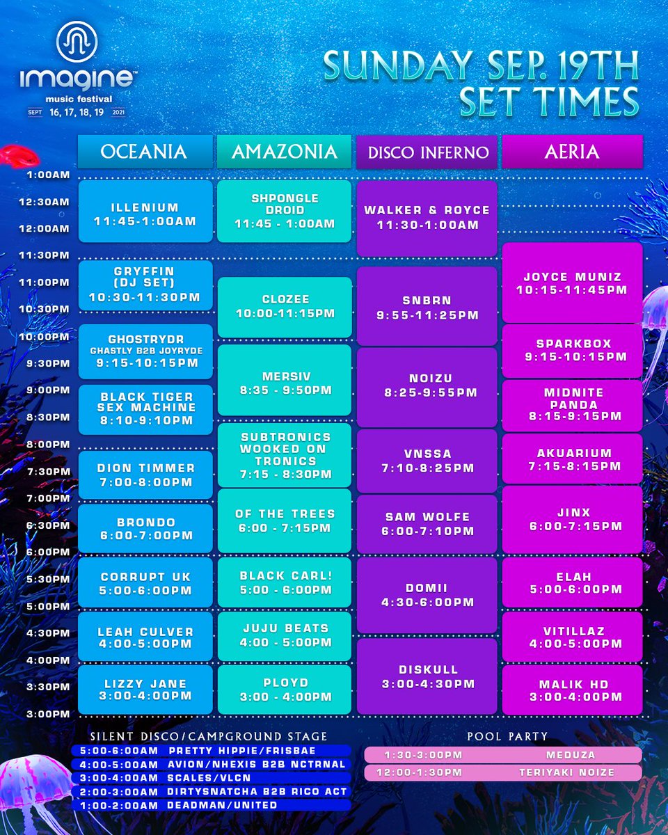 Imagine Music Festival 2021 schedule