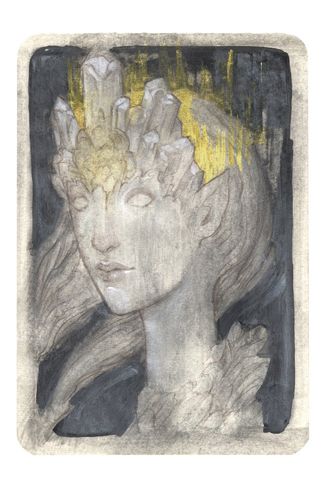 An old sketch. 

Crystal Crown
Ink, gouache, colored pencil on paper.

#darkart #darksurrealism 