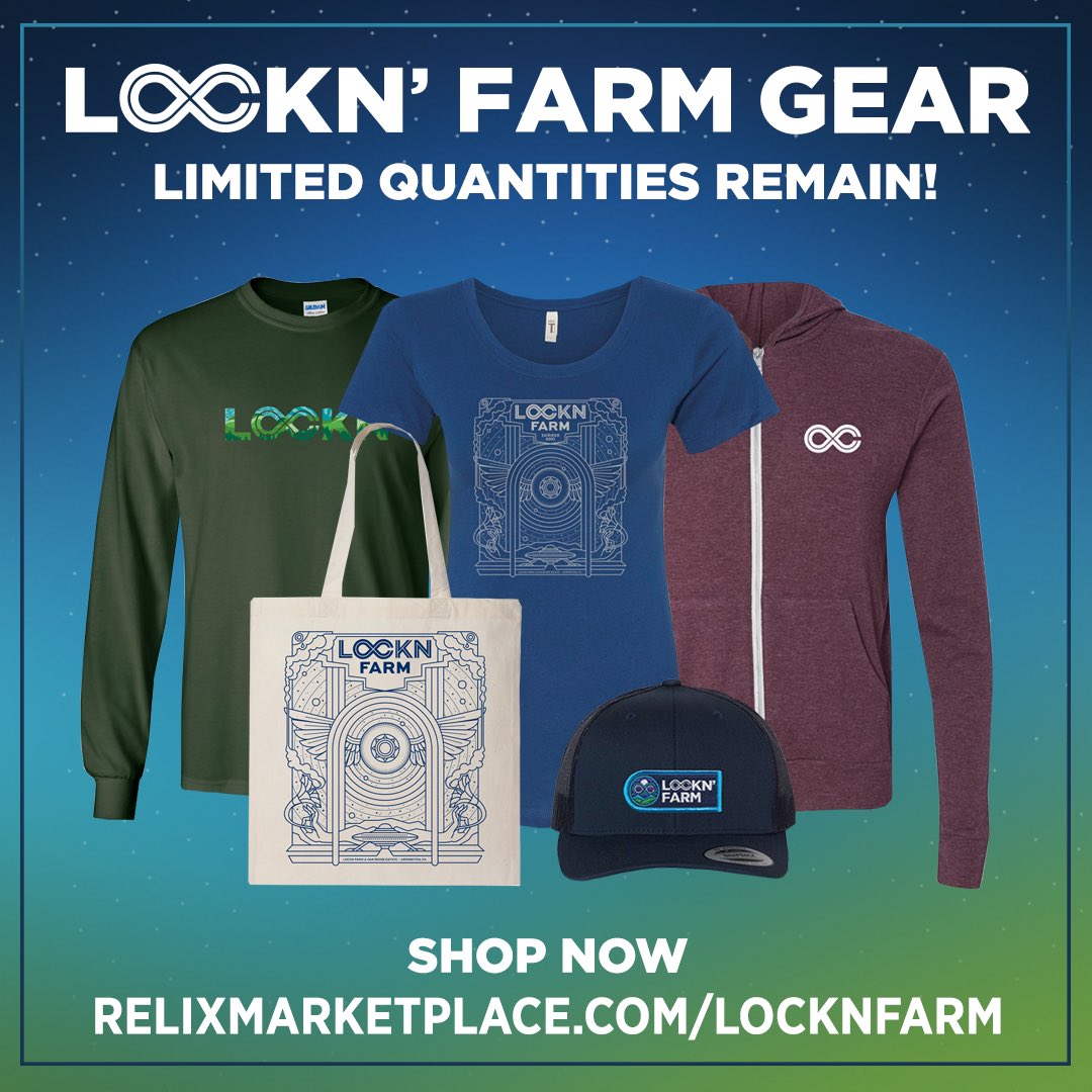 Forgot to grab merch? Not to worry, you can still get your official LOCKN’ Farm Summer 2021 event gear. Limited items remain, so get in quick! Shop at relixmarketplace.com/LOCKNFarm