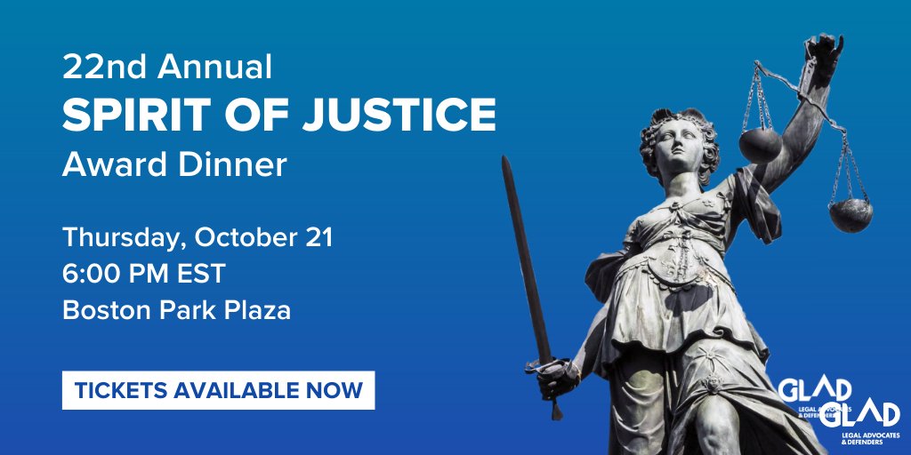 GLADLaw's tweet photo. ICYMI: Tickets are on sale now for our 22nd Annual Spirit of Justice Award Dinner 🎟️ Don't miss out on an exciting evening full of community, celebration, and inspiration! https://t.co/7lr1Z7hmIJ #SOJ2021 https://t.co/5UJFLJmsqo