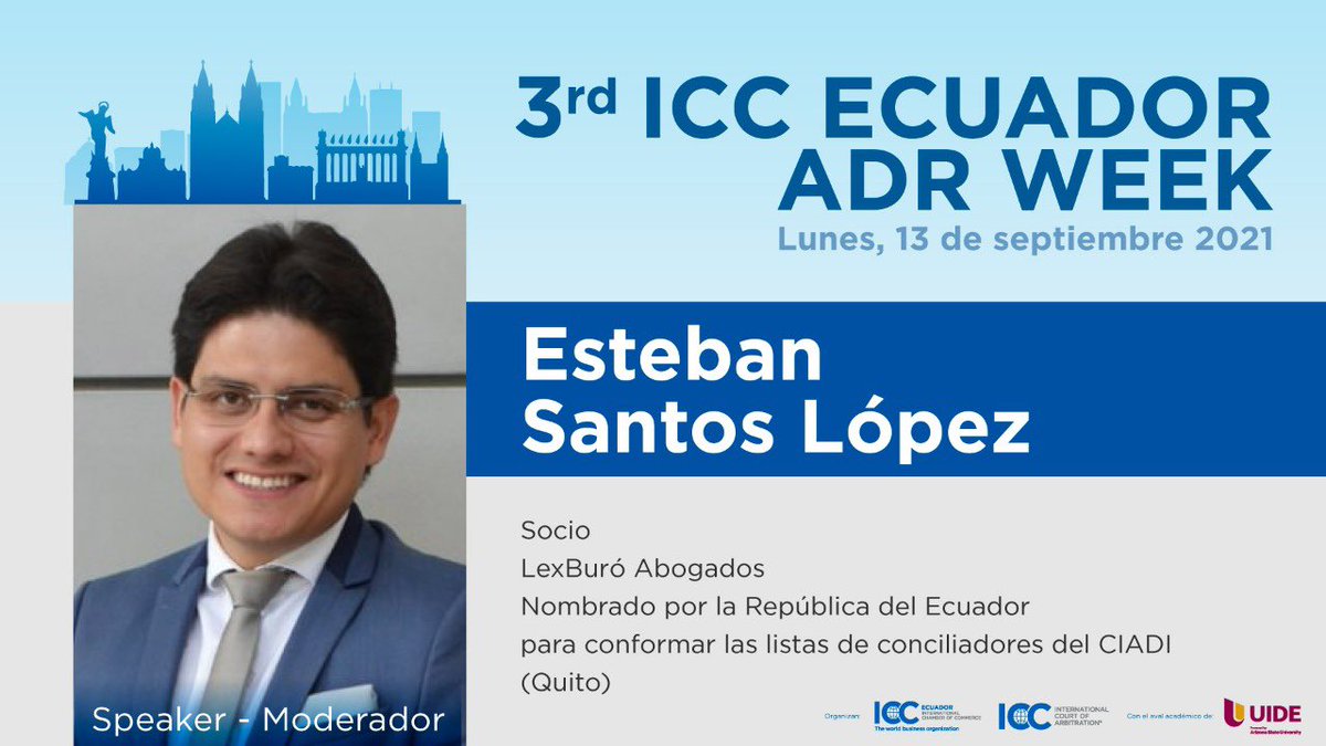 CCQ_CAM's tweet photo. #ADRWeek

Conoce a los expertos que serán parte del 3er ICC Ecuador ADR Week  👩‍⚖️🧑‍⚖️

Te esperamos 👇

📆 Del 13 al 15 de septiembre de 2021
🕰 Desde las 08:30

Más información 👉 https://t.co/cBVTk1yvEF

@estebansantosl 
@XimenaCarolinaB https://t.co/kPOSFbE9Ed