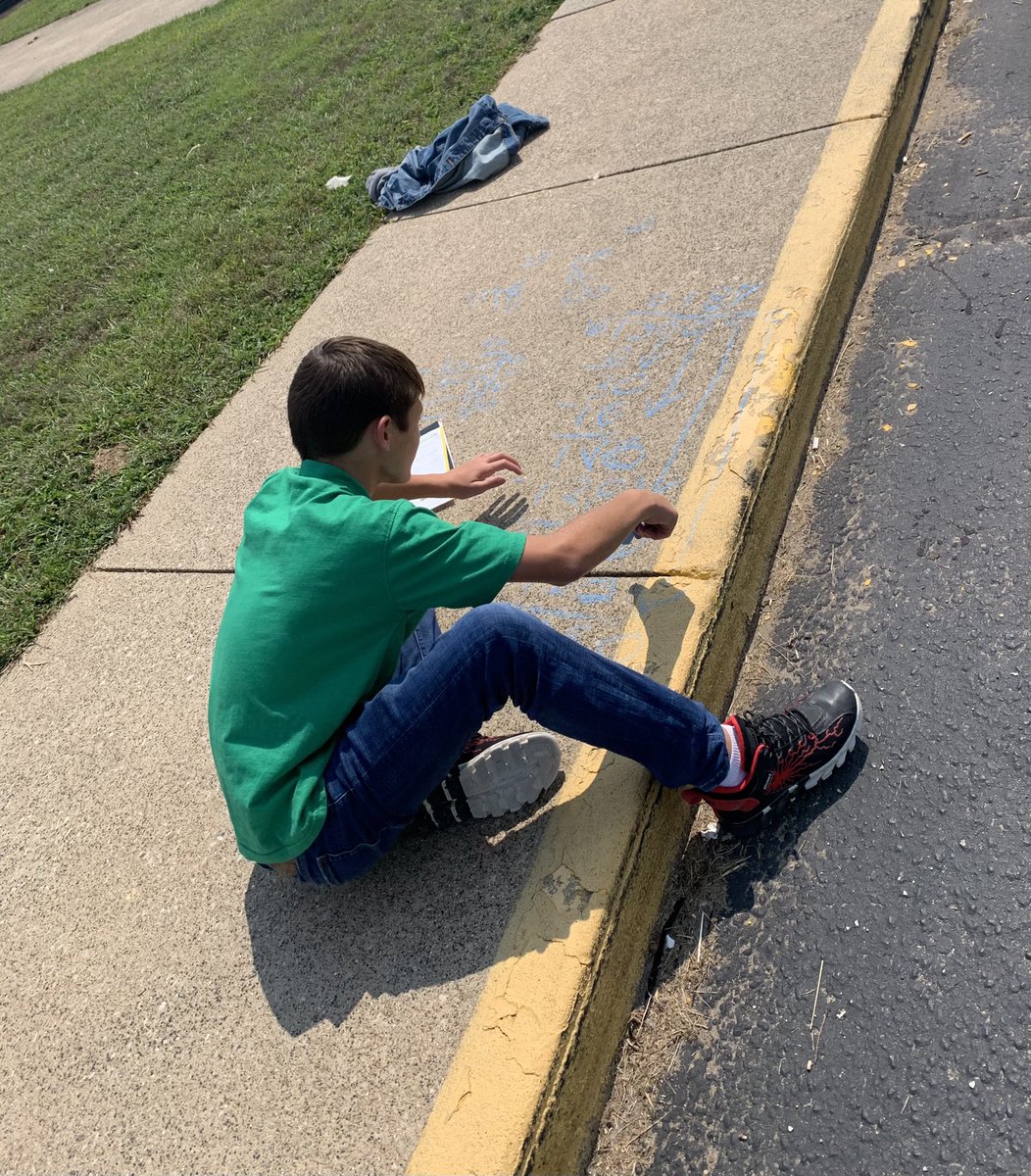 My 7th grade math classes practiced turning fractions into decimals outside with chalk today! They loved getting to learn outside of the classroom. 🤓 <a href="/NDaviesshs/">NORTH DAVIESS HS</a>