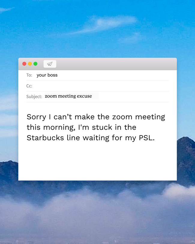 In the name of self-care, we are not making it to that Monday morning touch-base. 💅