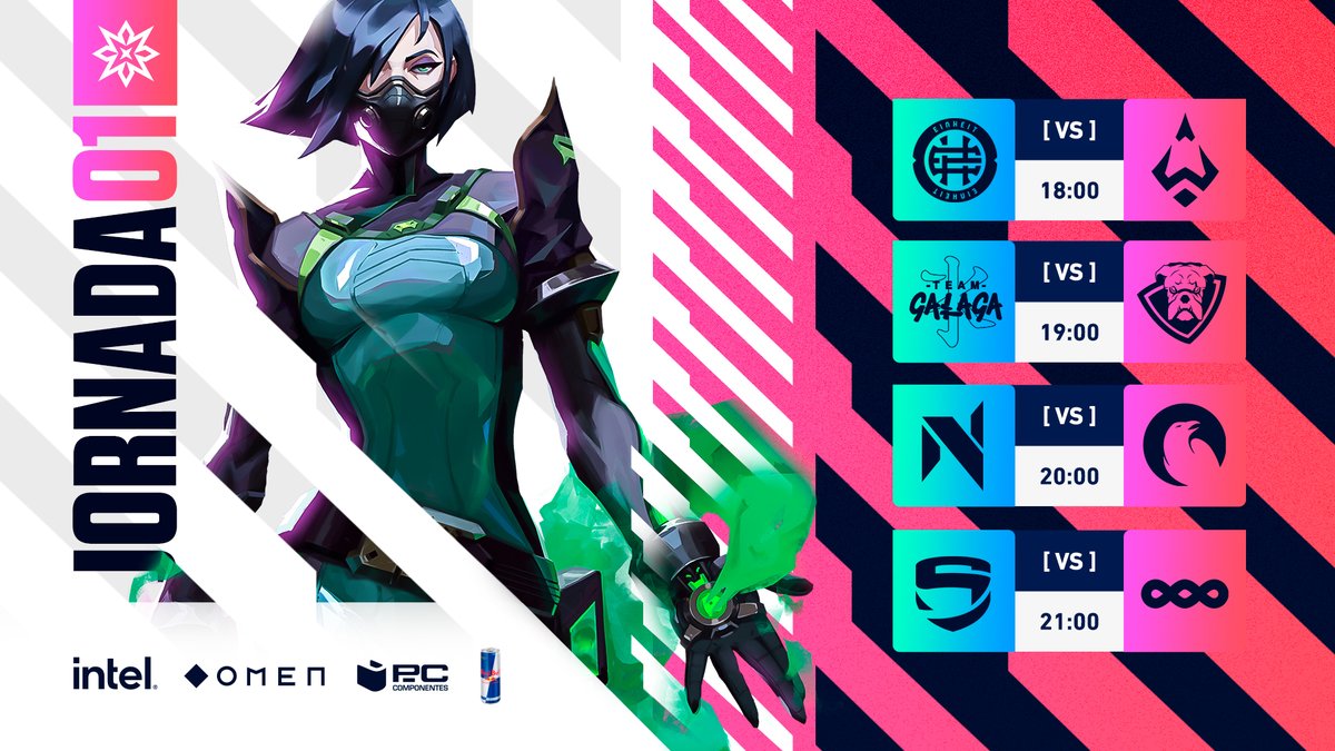 Estos serán los enfrentamientos de la Jornada 1 de la #LigaRadiante de <a href="/VALORANTes/">VALORANT</a>:

💥 <a href="/EinheitVAL/">EinheitVAL</a> vs <a href="/WizardsClub/">Wizards</a>
💥 <a href="/TeamGalaga/">Team Galaga</a> vs @UDGamingesp
💥 <a href="/NebulaVLR/">Nebula</a> vs <a href="/RVNS_ESPORTS/">RVNS ESPORTS</a>
💥 <a href="/Souldazz/">Souldazz</a> vs <a href="/TOOOLS_esports/">TOOOLS esports</a> 

Nos vemos el miércoles a las 18:00 en twitch.tv/circuitotormen…
