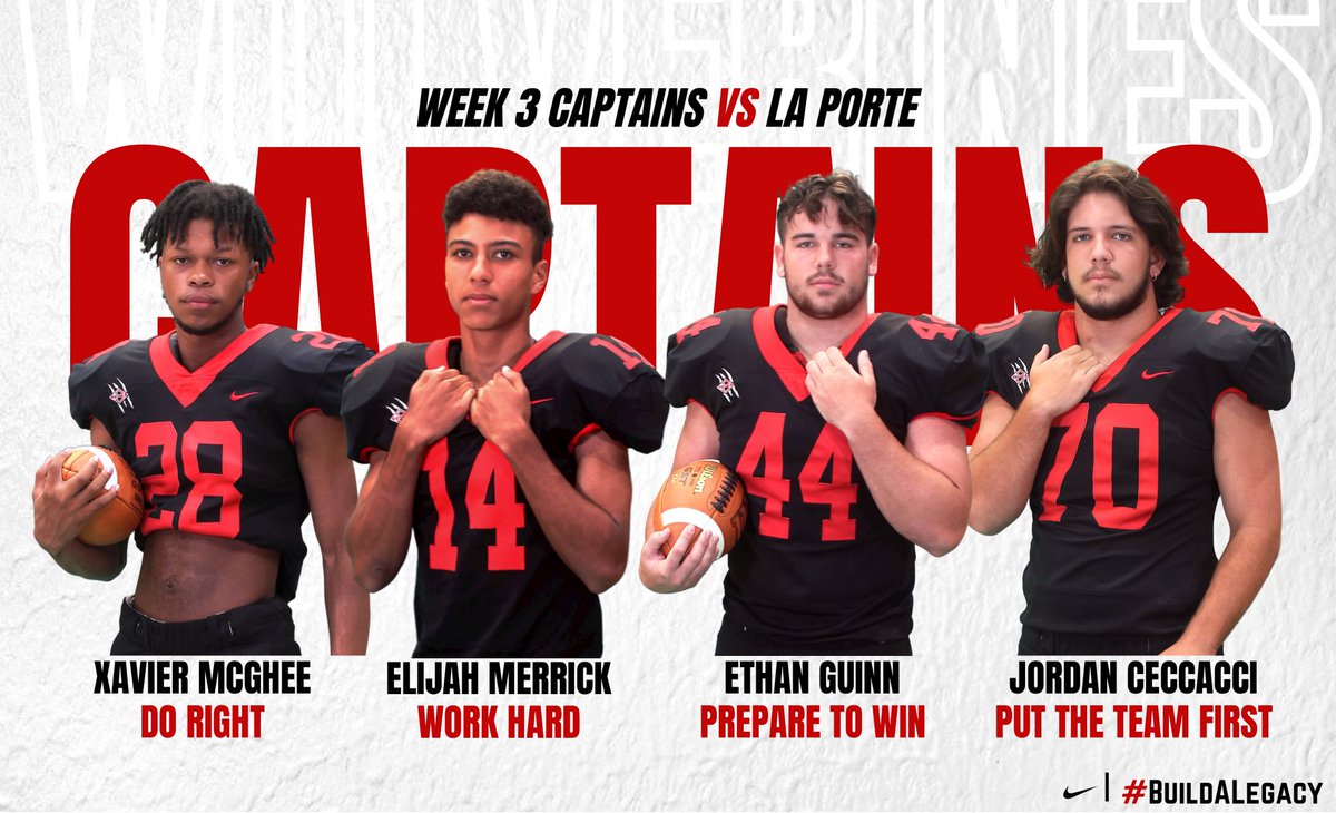 CBWolverineFB's tweet photo. These young men Do Right, Work Hard, Prepare to Win, and Put the TEAM First consistently. Here are your Wolverine Captains for Week 3 👏💯
Xavier McGhee
Elijah Merrick
@EthanG04
@jordanceccacci
#Respect2our #Earn1t #BuildALegacy https://t.co/24ZK3rAyII