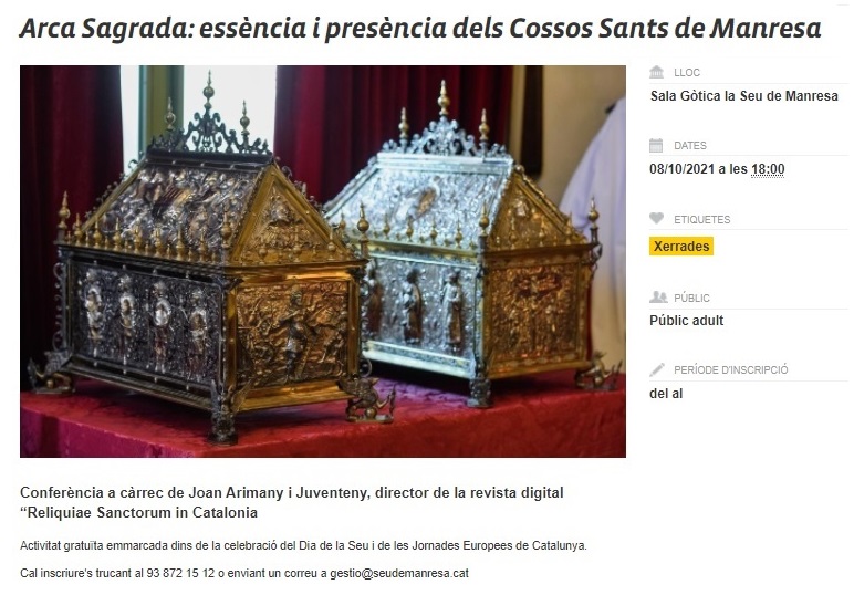 joanarimanyjuv's tweet image. El proper 8 d'octubre, a Manresa falta gent...
@SeuDeManresa #relíquies #devoció #religiositat