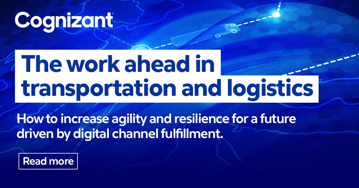 52% of T&amp;L execs expect accelerated adoption of new, digital, working practices to achieve optimal supply chain management. Be ready: cogniz.at/3nARpGH