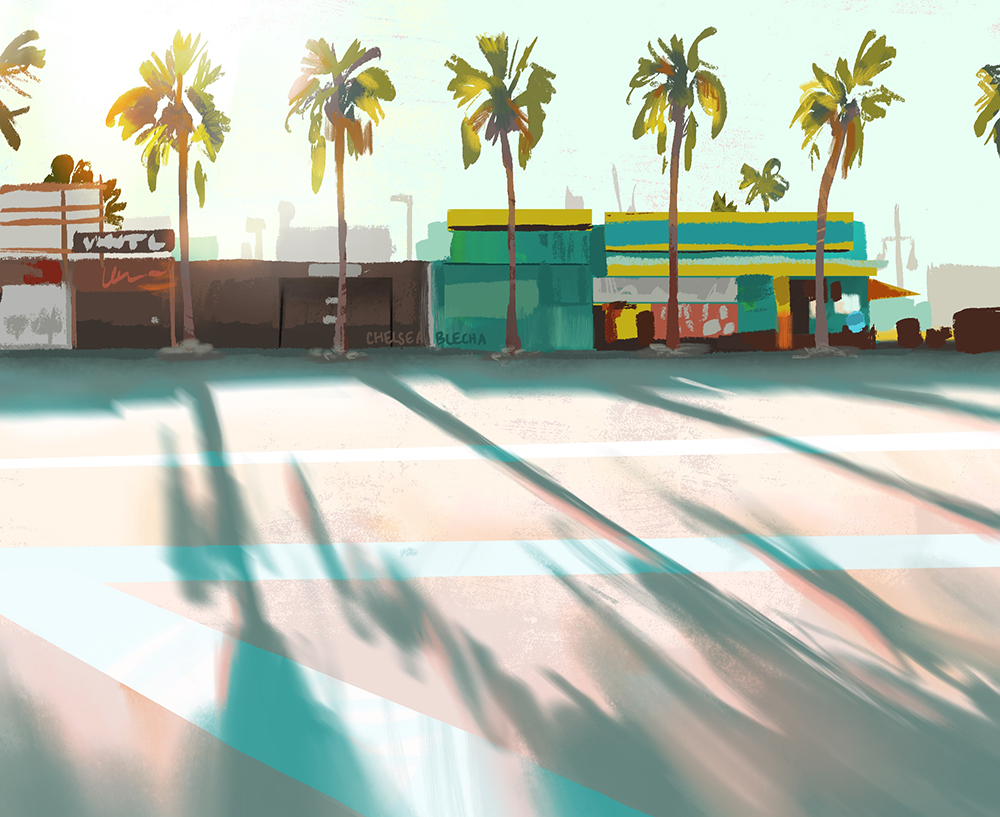 chelseablecha's tweet photo. Collection of paintings on the California coast 🌴💛 
#illustration #visdev https://t.co/E8pOb90z5M