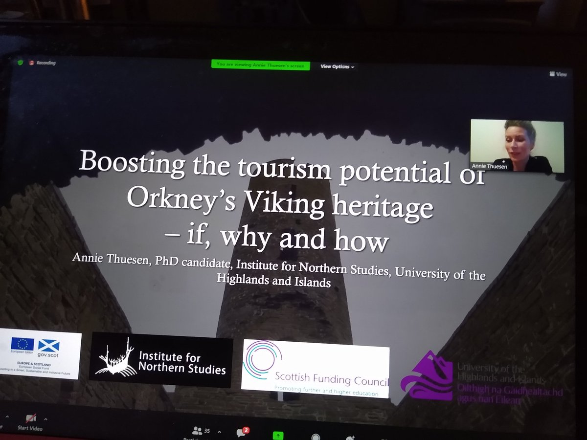 Julidy1_FLO's tweet photo. An excellent talk by Annie Thuesen of @INS_UHI for @OAS_Orkney &amp; @BrodgarT #VikingWeek on Norse #Orkney and Tourism. It will be available online soon.
How do we ensure #Viking sites get the attention they deserve, given the physical remains are not as prominent as the Neolithic? https://t.co/e4DlDj1YNP