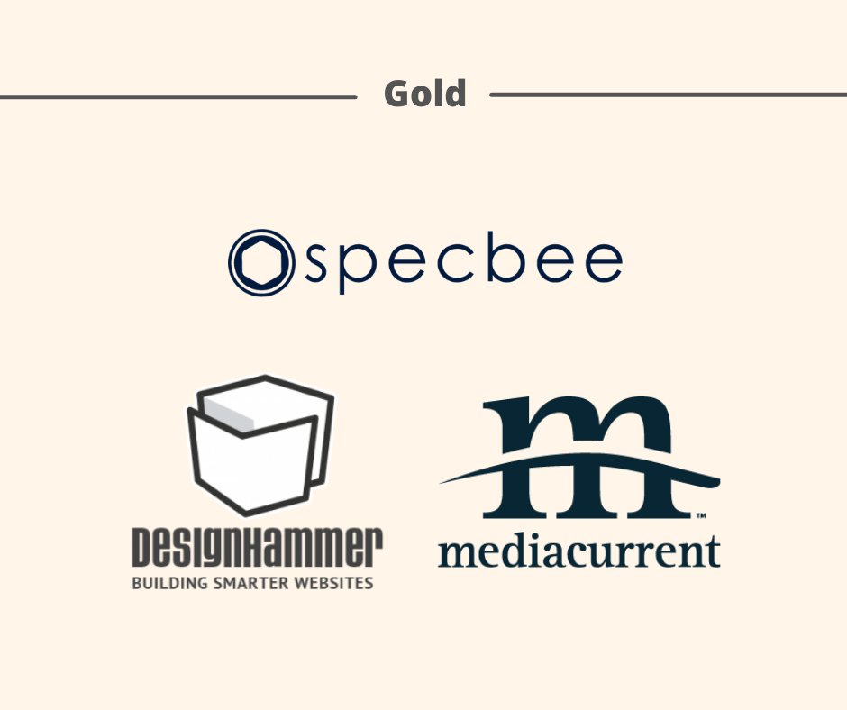 DrupalCamp_ATL's tweet photo. Thank you to our Gold sponsors: Specbee, Mediacurrent, and Designhammer! #DCATL https://t.co/eMav6BUjGs