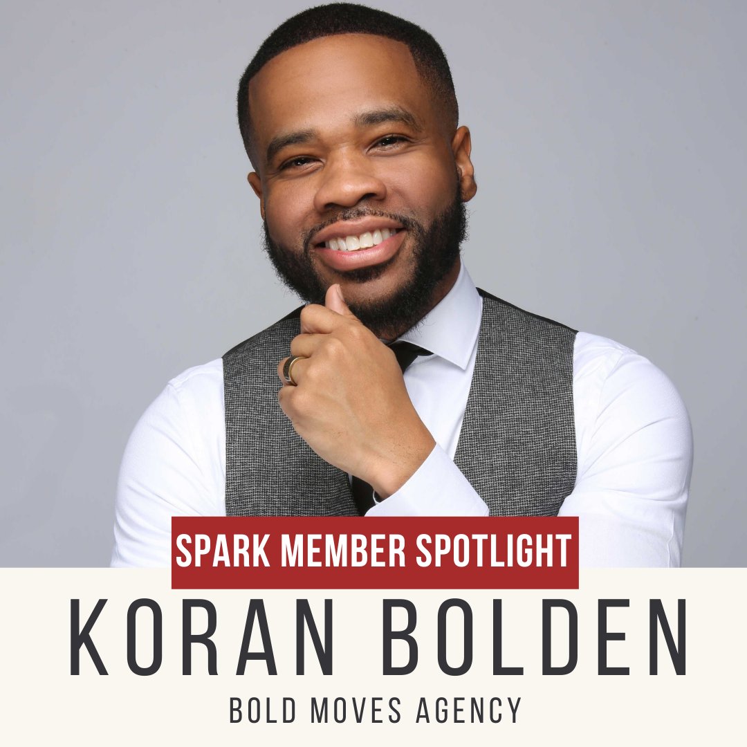sparkstlouis's tweet image. This Month&apos;s #SparkMemberSpotlight is @KoranBolden  of the Bold Moves Agency. Koran says, &quot;I love #SparkSTL because I get a chance to be around a diverse community of fellow entrepreneurs who support and think on the same level of dreaming big as me.&quot; 1/