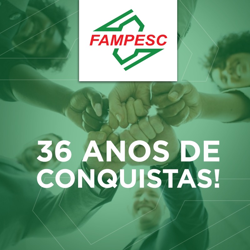 FAMPESC: 36 ANOS DE CONQUISTAS!

Neste 10 de setembro, comemoramos os 36 anos da criação da Fampesc, uma das primeiras entidades estaduais exclusivas do segmento no Brasil.