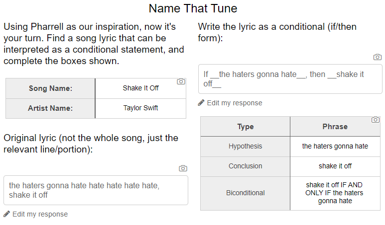 mr_guindon's tweet photo. Discussing some "if/then" conditional statements in #geometry, and we got a great playlist by asking students to find examples in a favorite song (submitted using @Desmos, naturally). #mtbos https://t.co/UMSEN0sBeE