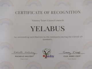 yelabus receive Local Hero award

<a href="/YateleyTC/">Yateley Town Council</a> awarded #yelabus a Local Hero award for outstanding contributions to the community during the COVID-19 pandemic.

Read more: bit.ly/38TVdKu