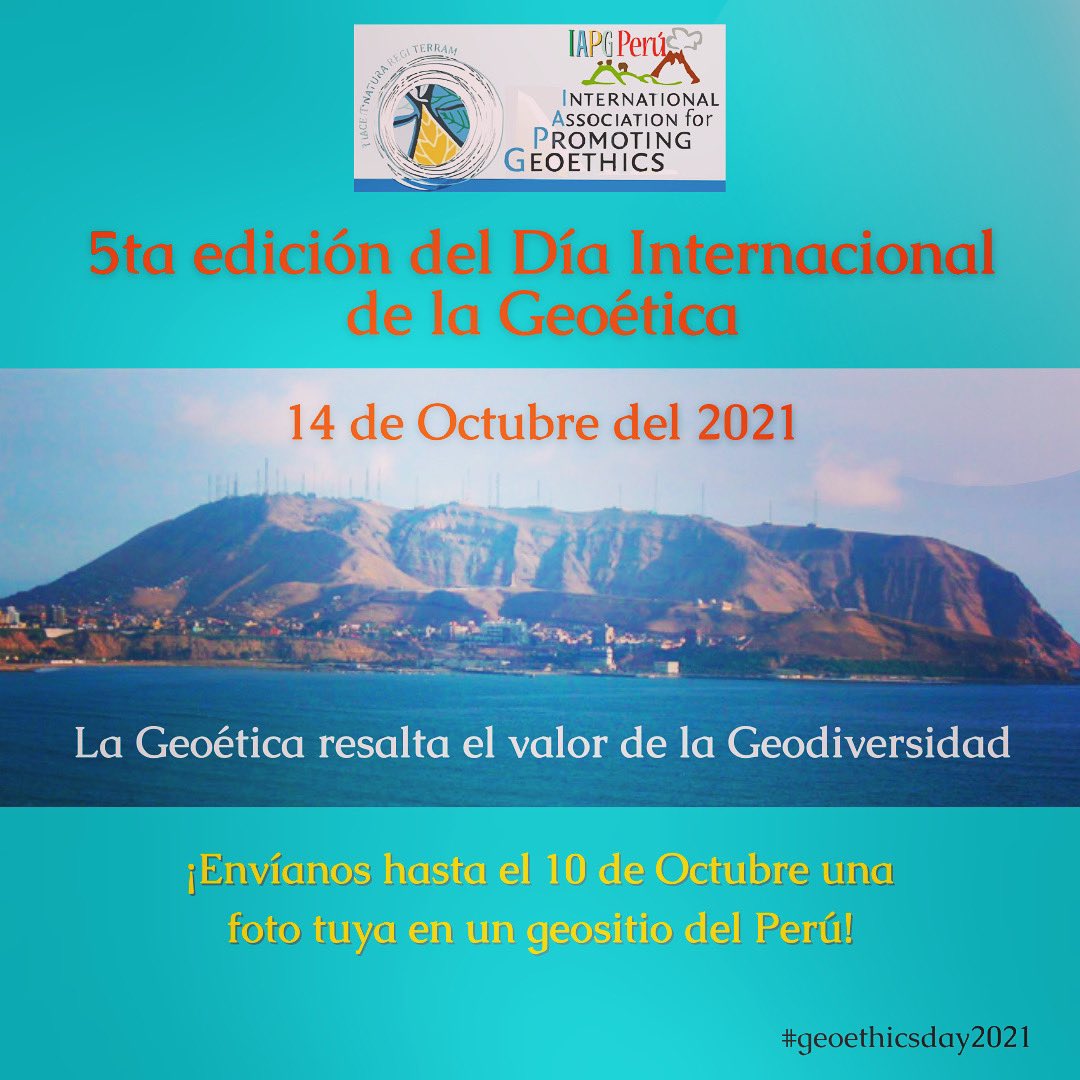 IAPG_Peru's tweet photo. Celebra con nosotros la 5ta edición del día internacional de la #Geoética. Envíanos tu fotos en un #geositio del #Perú !
https://t.co/aZmnPahUnA #geoethics #iapg #promesageoetica #celebracion https://t.co/dGL5EHTETt