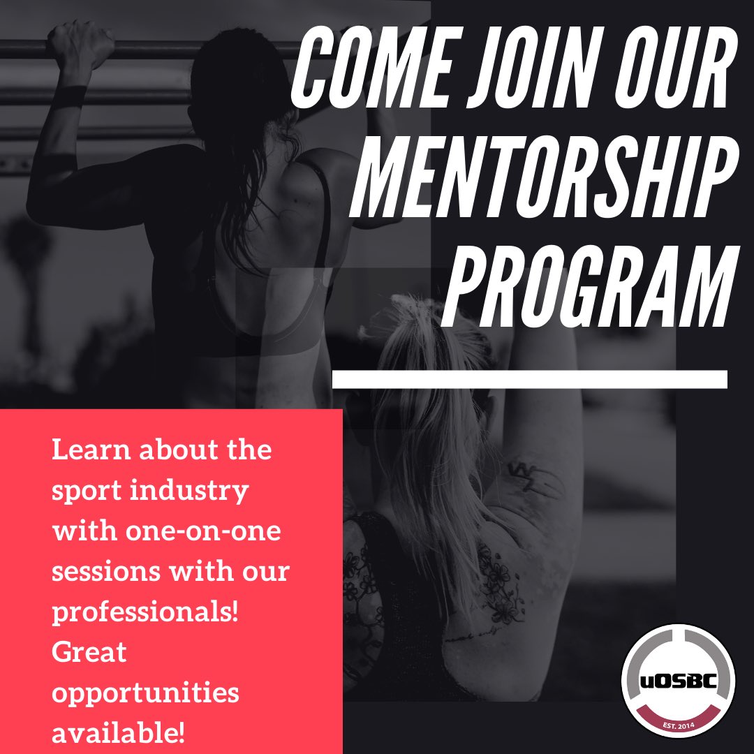 Applications for the uOSBC’s Mentorship Program are still open! This year we have 10 amazing mentors from different careers giving you the opportunity to connect with professionals in the sports industry field. Visit the link in our bio to learn more about the mentorship program