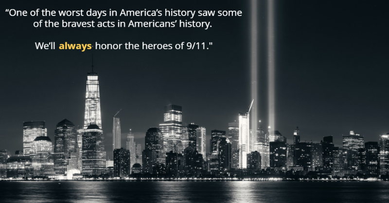 PipeAndDrapeOn's tweet photo. It's hard to believe that it's been 20 years. 

We remember the attack, and we remember the chaos that followed -- but we especially remember how the entire country came together as one in the aftermath.

On each and every #September11, we #remember. We will #NEVERFORGET. https://t.co/GFo6EGUOTE