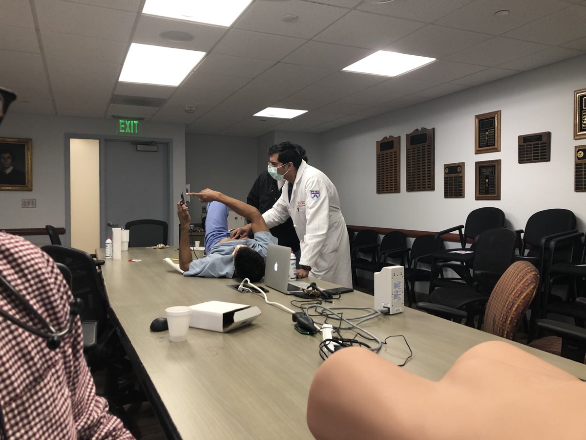 nephrothaniel's tweet photo. 2nd annual @pennkidney nephrology fellows' #pocus simulation session #1
1. intro to #pocus
2. #volumestatus
3. kidneys & bladder
Many thanks to our awesome nephrointensivist @TheKFay & truly outstanding @PennUltrasound fellow @nilan_schnure for delivering high impact content https://t.co/Uq52Eqvj2a