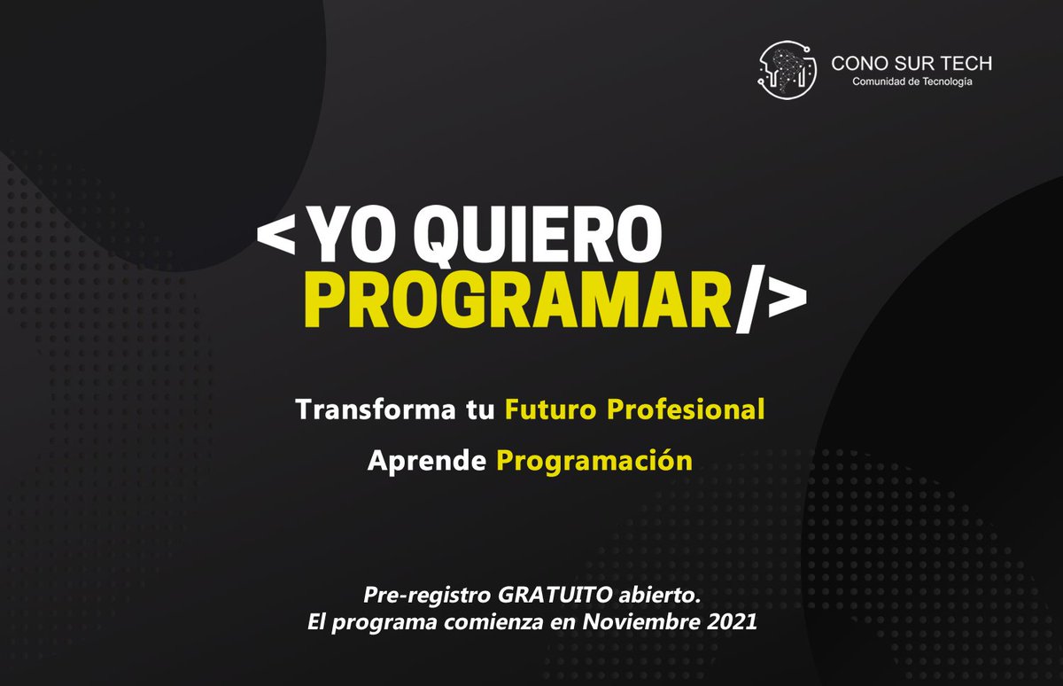 conosurtech's tweet image. 📢 ¡Llegó #YoQuieroProgramar! Un programa gratuito de formación en desarrollo de #software #web 🤝👉 go.conosur.tech/yqp
.
📚 Aprenderás #HTML, #CSS, #JavaScript, #CSharp y #DotNet, #BasesDeDatos y #DevOps 😱😱😱
-
#Developer #Apps #Curso #Software #ConoSurTech #Dev