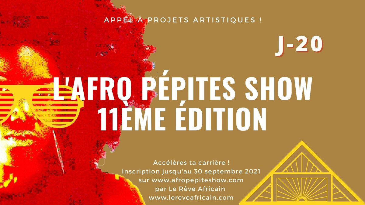 Lereveafricain's tweet image. NOS CONSEILS 👇🏾 J-20 #ARTISTES &amp;amp; #LABELS • | Plus que 20 jours pour partager votre projet artistique et le suggérer à notre comité de qualité ! / @AFROPEPITESHOW | Inscriptions ouvertes jusqu'au 30/09 +&amp;gt; i5qq.mjt.lu/nl2/i5qq/mnpu2… | #eArtsMarket #TalentSpotter | •