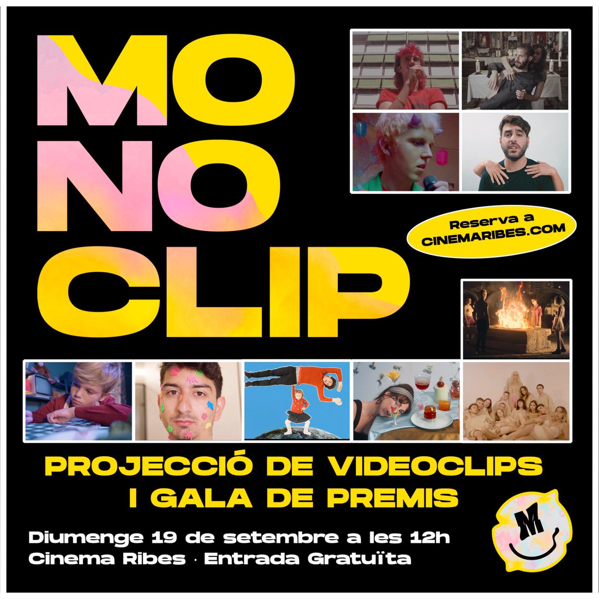 🔥❤️🤘🏽🎥 Aqui no parem! Després del Festival, continua el Monocicle, ara amb el MONOCLIP el 19 de setembre. Projecció i gala dels 10 millors videoclips del 3r Concurs de Videoclips Monocicle! 
🟢 Aforament limitat
🟢Gratuït 
🟢cinemaribes.com/entrades