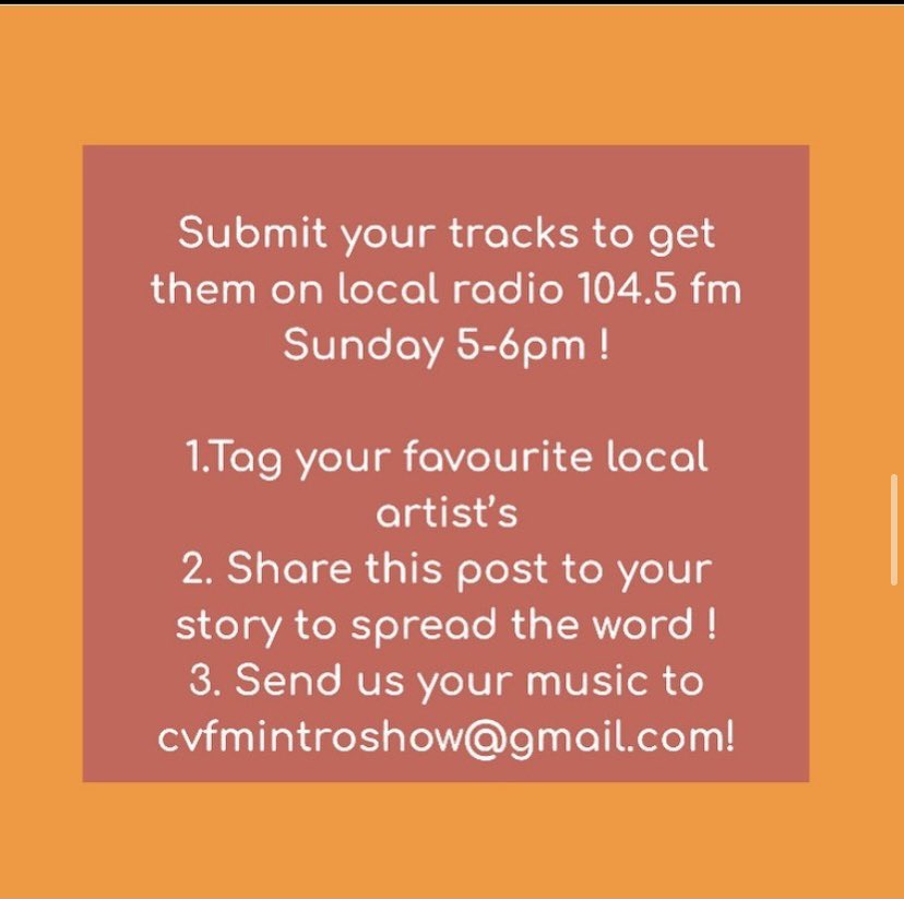 Submit your tracks to us 👇🏻👇🏻👇🏻

#NewMusic #LocalMusic #radio #localradio #livemusic #intromusic #musician #northeastmusic