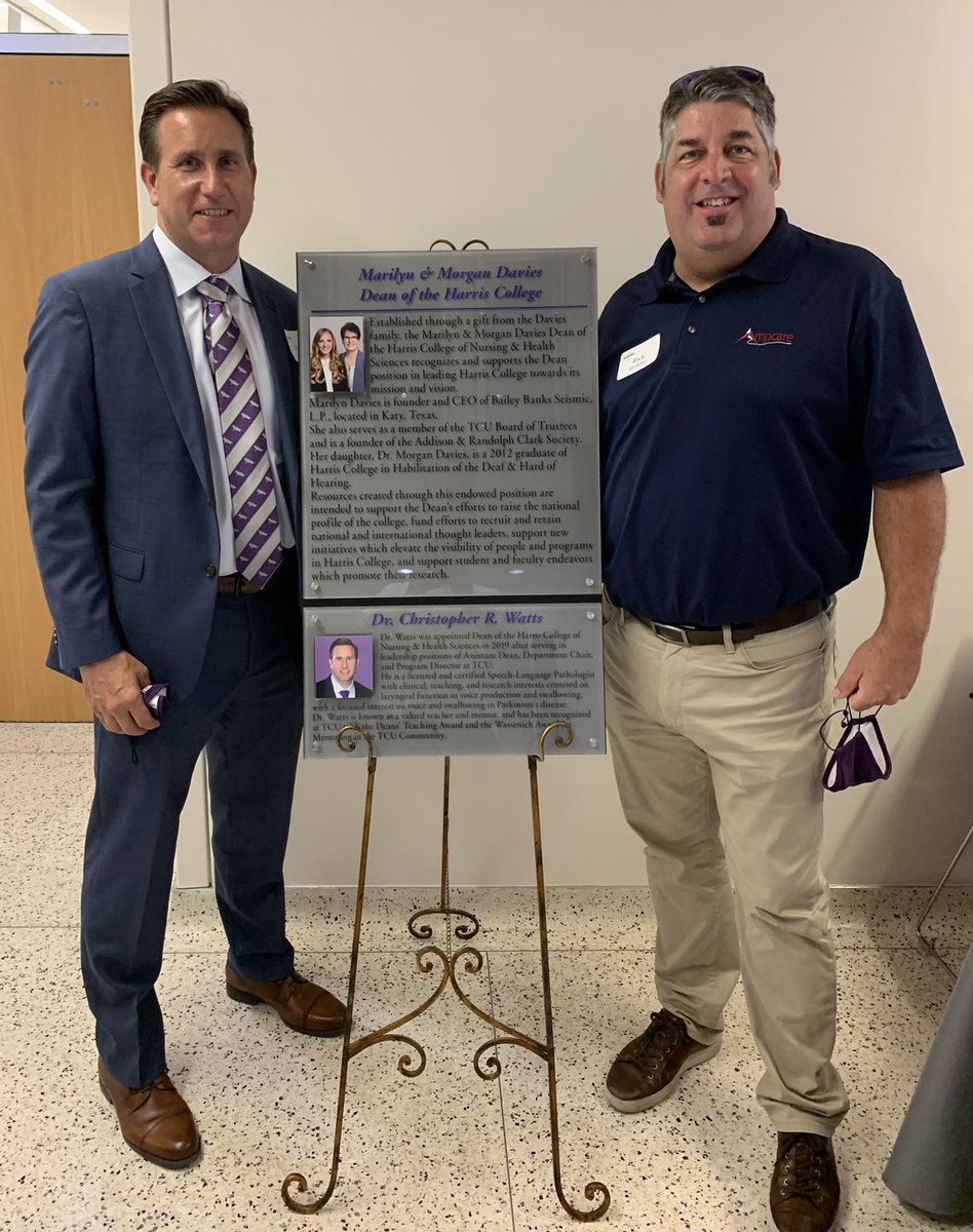 With much appreciation for the goodwill of the Davies Family, we celebrate <a href="/TCU/">TCU</a> @cwattstx and the Harris College of Nursing &amp; Health Sciences! We look forward to being a part of the great work to come! bit.ly/37CE4o2 #MedSLP #SLPeeps #ASHAweb