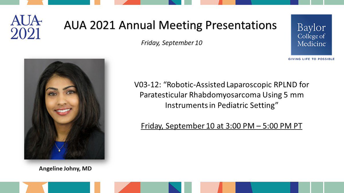 BCM Department of Urology (@bcm_urology) on Twitter photo Coming up soon at #AUA21!
<a href="/AJohnyMD1/">AJohnyMD</a> PGY3 takes us through a video of pediatric robotic surgery for malignancy
With mentor <a href="/ckohmd1/">Chester Koh, MD, MBA</a> one of our 🌟Peds Urologists <a href="/TCHResearchNews/">TCHResearchNews</a> with robotic expertise Coming up soon at #AUA21!
<a href="/AJohnyMD1/">AJohnyMD</a> PGY3 takes us through a video of pediatric robotic surgery for malignancy
With mentor <a href="/ckohmd1/">Chester Koh, MD, MBA</a> one of our 🌟Peds Urologists <a href="/TCHResearchNews/">TCHResearchNews</a> with robotic expertise