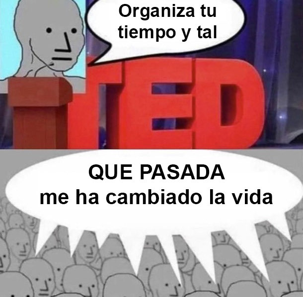 MarcMonF's tweet photo. Charlas TED in a nutshell https://t.co/cYkmo5Q1VG