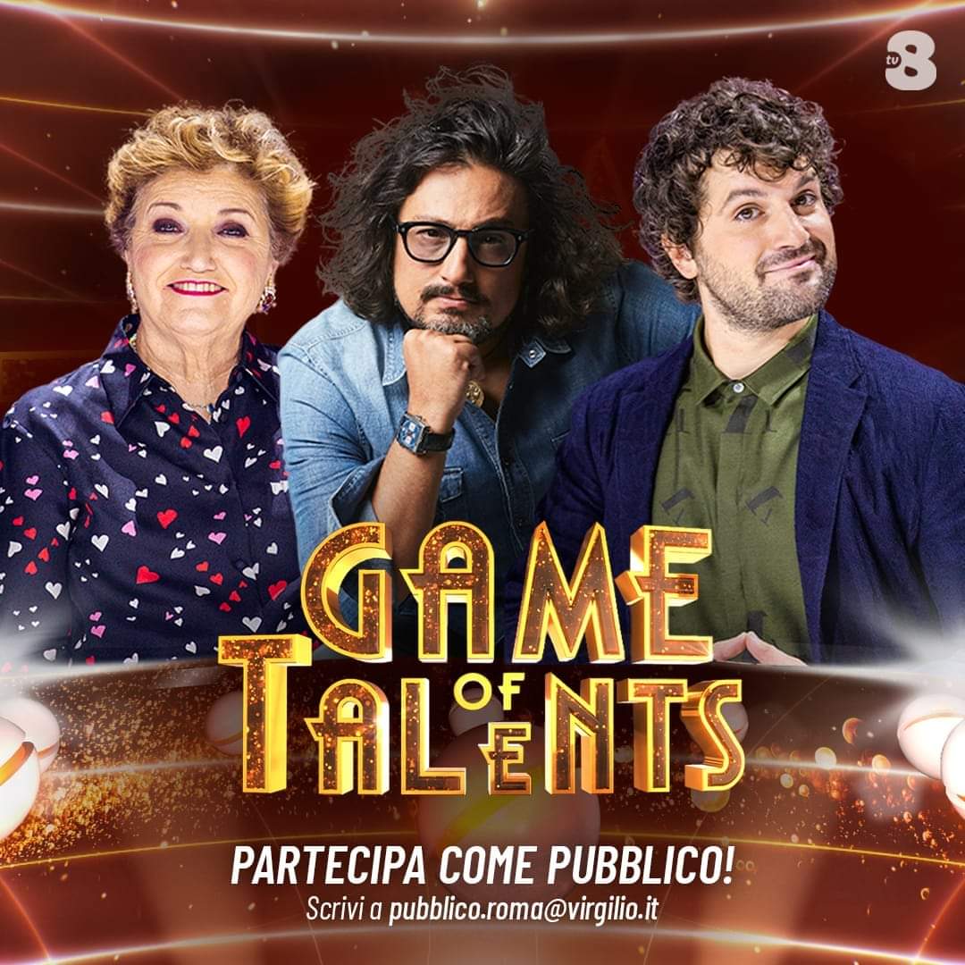 AGmediasrl's tweet photo. partecipa come pubblico al nuovo grandissimo show di @TV8it: "Game Of Talents" dagli studi di Cinecittà in #Roma a settembre 2021! 
ti aspettano dal vivo: @maramaionchi @BorgheseAle e @frankmatano!
richiedi ora gli inviti gratuiti scrivendoci email a: PUBBLICO.ROMA@VIRGILIO.IT https://t.co/REmL3ltIBn