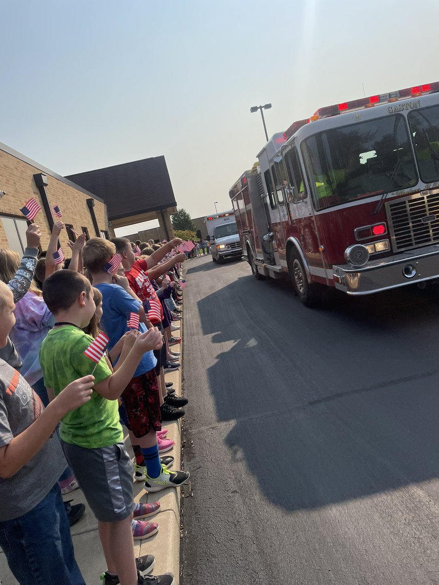 WDElementary's tweet photo. Our Warriors had the opportunity to cheer for and learn from some of our local first responders. Thank you all for what you for Wes-Del Elementary! #WDpride https://t.co/ayL8oj5WHZ