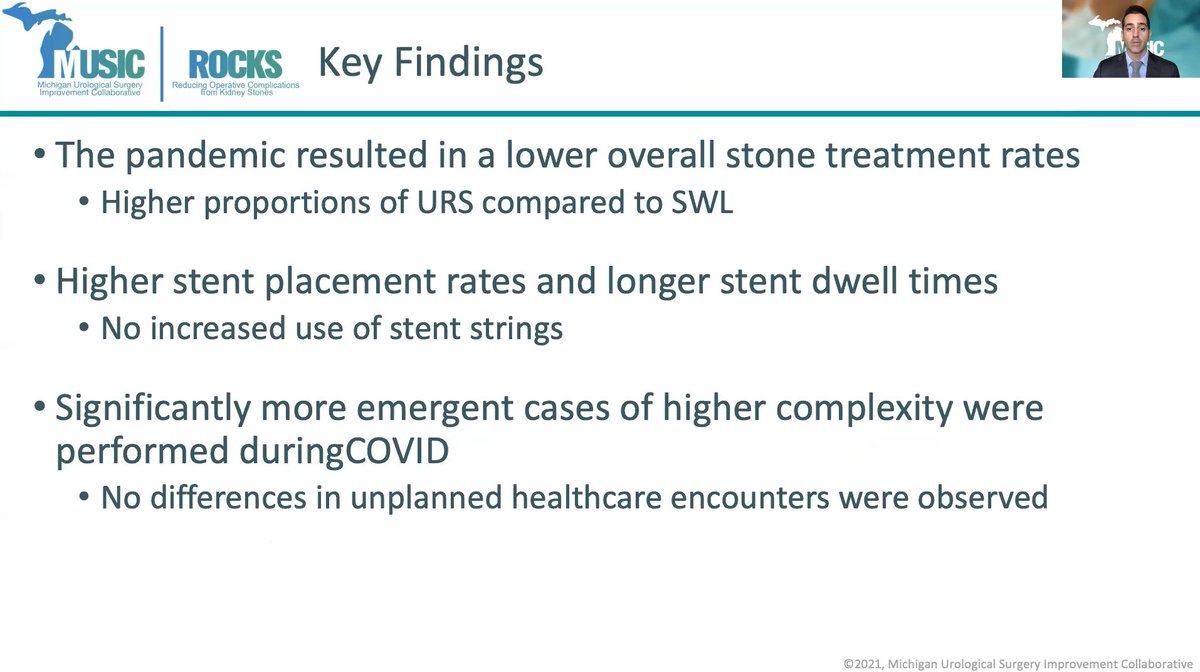 MUSICUrology's tweet photo. .@DrJohnMDiBi just "presented", "The impact of COVID-19 on surgical care delivery for patients with urinary stones" Great work! #AUA21 #AUA2021 #ROCKS #KidneyStones https://t.co/VK0DMbk73I