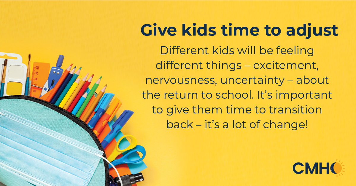kidsmentalhlth's tweet photo. It’s important to give kids time to transition back a routine – it’s a lot of change! See our School Mental Health Backpack for expert tips on how to support your kids through this transition. https://t.co/ebhZnwbfuc #KidsCantWait #BackToSchool https://t.co/EDoxeVU1Ci