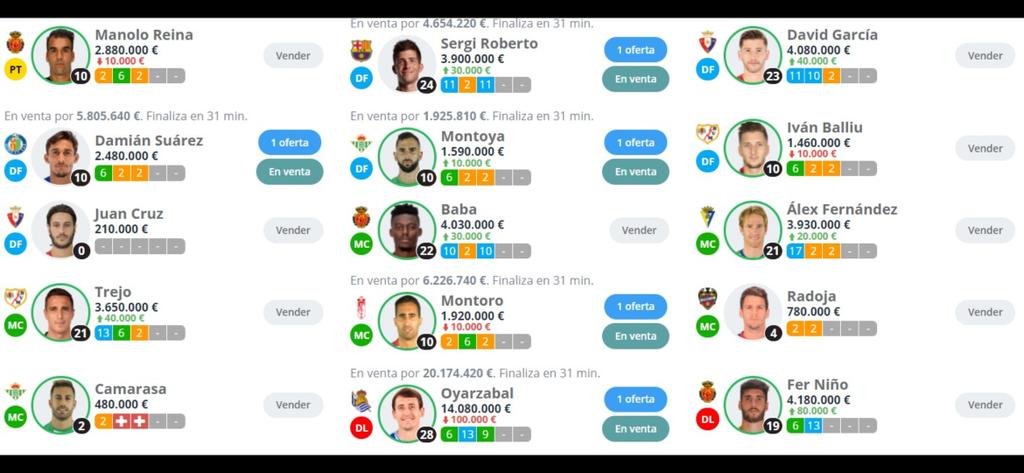 GMartaines's tweet photo. @biwengerchollos @Asesor_Biwenger @asejorpicas @Asesor_Fantasy @Biwengerinho @JornadaPerfecta @biwengeroexpert @BrokerFantasy @ConsultorLFM Este seria el resto de mi equipo, la deuda que debo saldar es de 9.5M... https://t.co/JRB0Hug1nE
