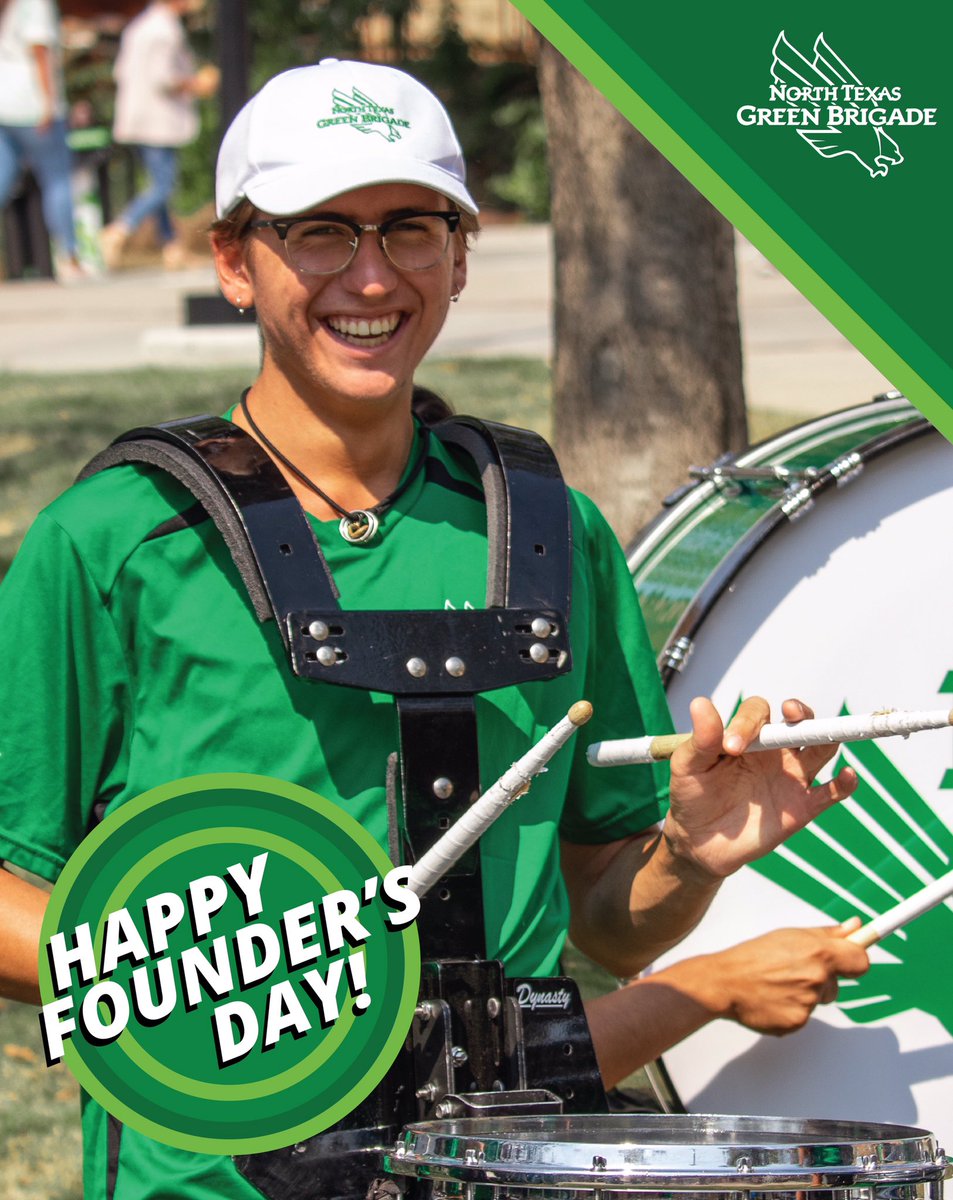 UNTGreenBrigade's tweet photo. So great to play for the University leadership as they commemorate and celebrate UNT’s 131st year! Happy Founder’s Day, UNT!
@UNTCoM @untprez @unt https://t.co/bu0yffvpYi