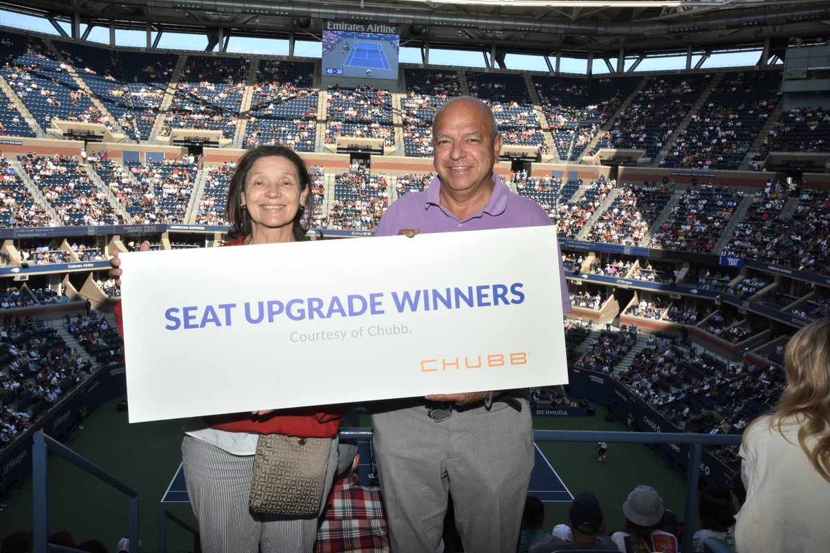 ChubbNA's tweet image. Congratulations to the winners of our Chubb Day seat upgrade! They’ll be watching the #USOpen in style from courtside seats! #ChubbAtTheOpen