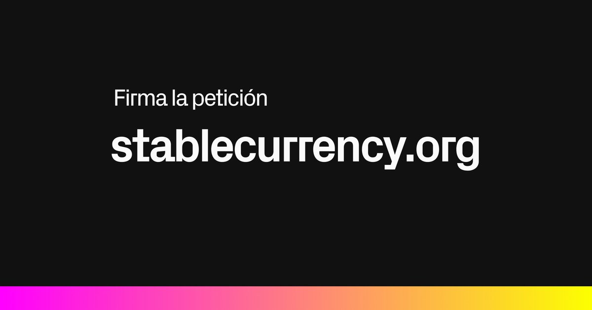 holareserve's tweet image. Llegó la hora de firmar y decir: me importa. 

Hagamos que el acceso a una moneda estable sea reconocido como un derecho humano por @UN 

 👉 stablecurrency.org