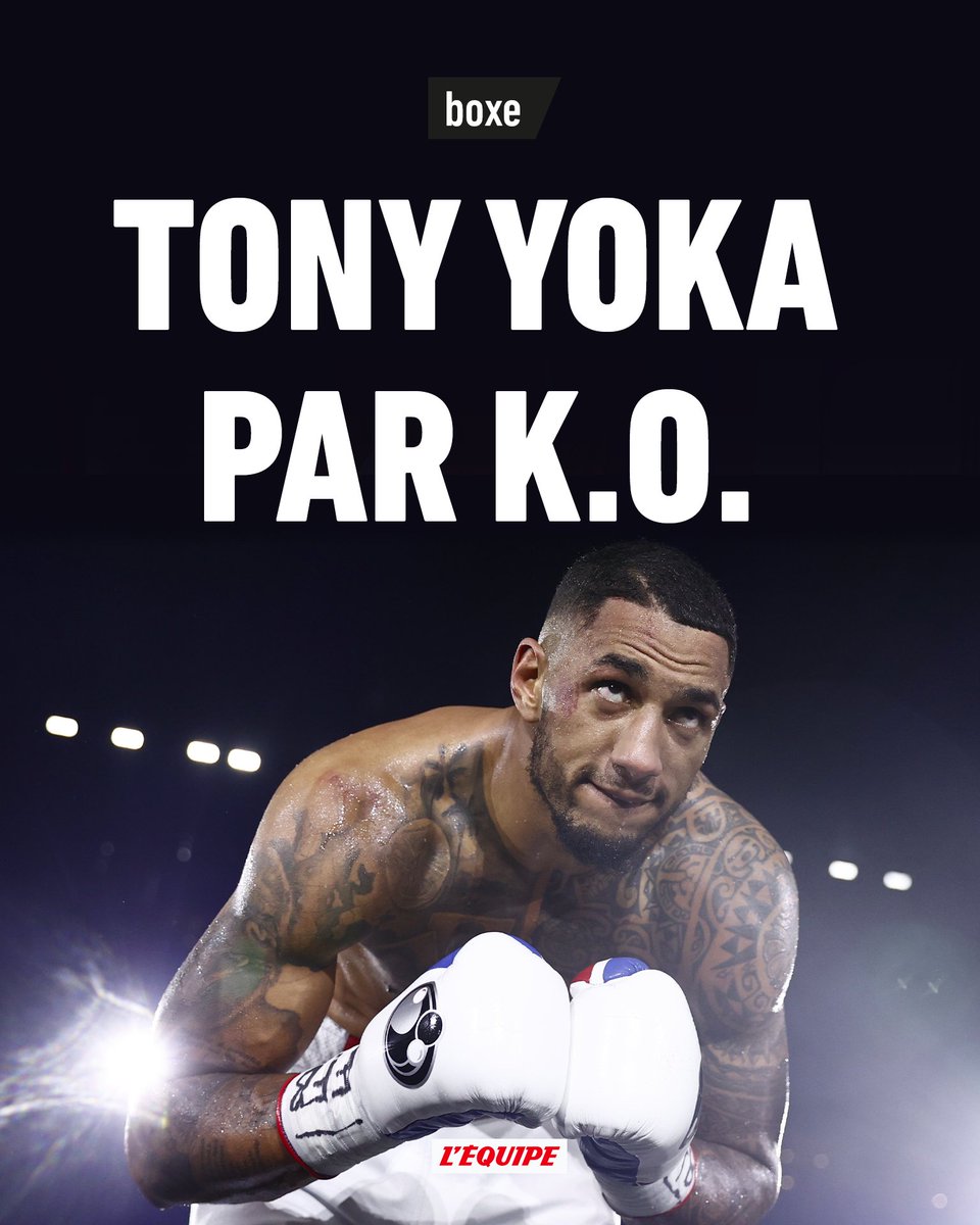 lequipe's tweet photo. Tony Yoka s'impose par K.O. au 7e round face à Petar Milas https://t.co/i5LHARfDL9 https://t.co/9XABn6OyHd