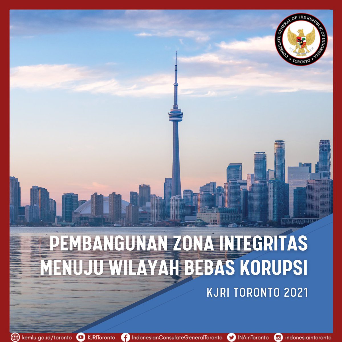 INAinToronto's tweet photo. Halo #FriendsofIndonesia!
Sebagai unit pelayanan publik di bawah Kementerian Luar Negeri RI, KJRI Toronto memiliki komitmen yang kuat untuk menjadikan lingkungan kerja KJRI Toronto sebagai Wilayah Bebas dari Korupsi. https://t.co/X6jdOX1ZCl