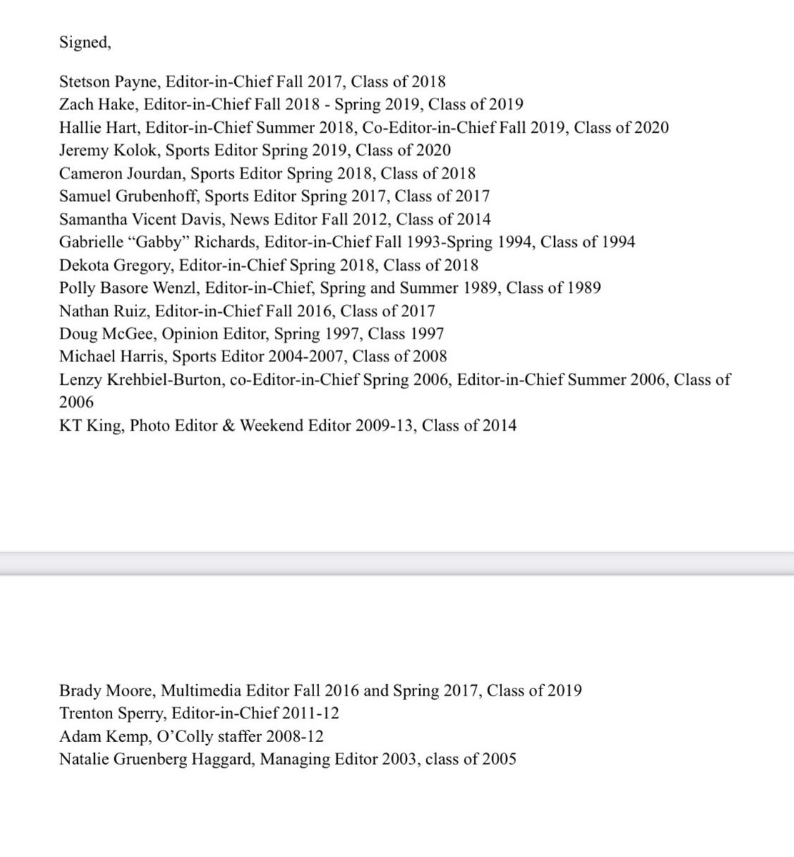 In regards to the “Enough is Enough” column posted online and printed in the <a href="/OColly/">The O'Colly</a>.