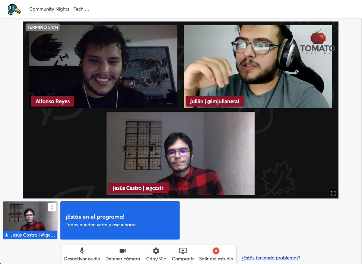 devspacemx's tweet image. 🔙 Una captura de la conversación del día de ayer en Community Nights 💬

Platicamos con @gccstr y @imjulianeral sobre @techntlks, una comunidad tecnológica para quienes desean mejorar su inglés y realizar networking 👋

Conoce más sobre Tech Talks en comunidades.lat/techtalks